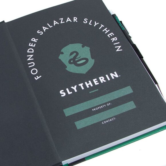 Harry Potter Slytherin Hardcover Journal and Pen with Icon Stickers 3 Pack Set - Picture 6 of 10